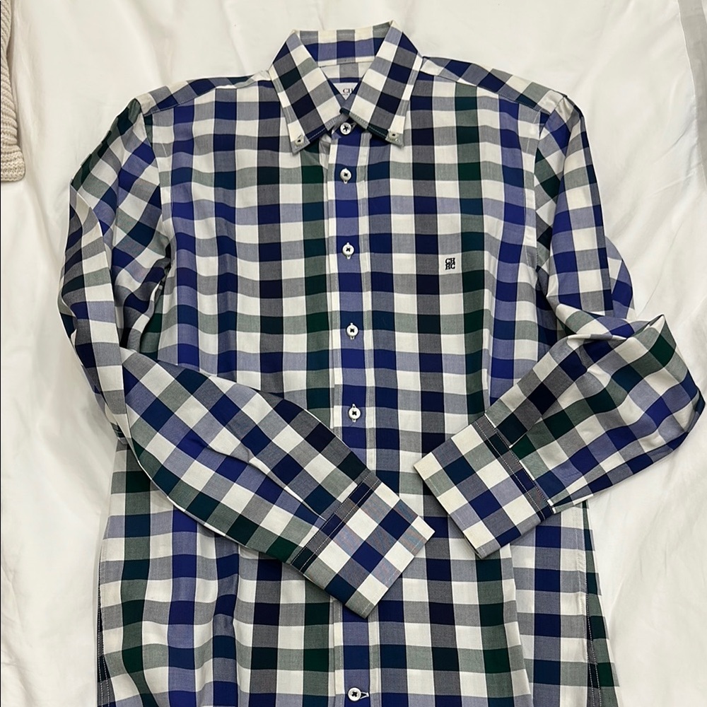 Carolina Herrera Checkered Shirt - Blue and Green